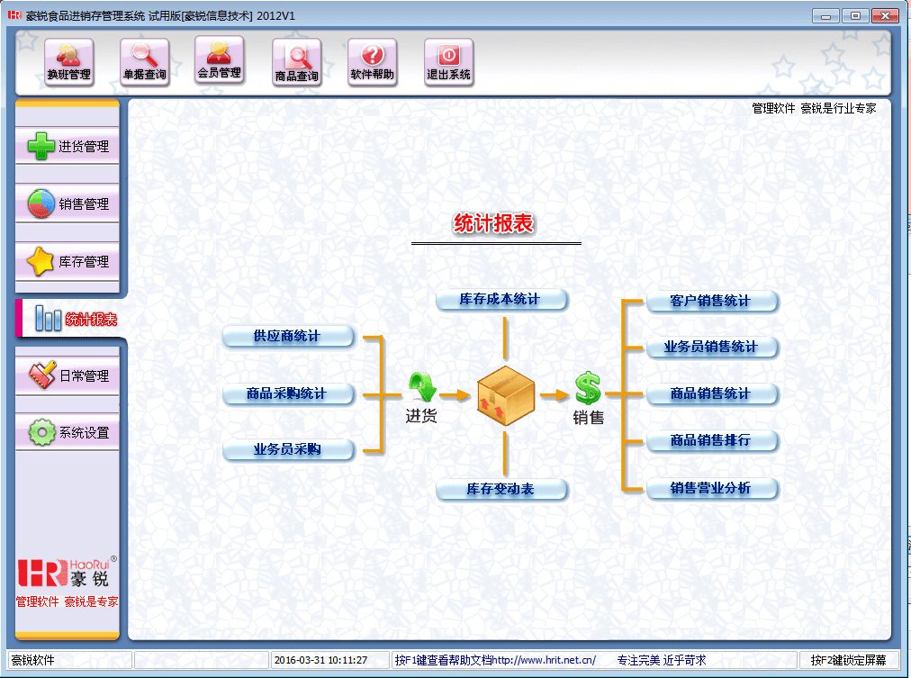豪锐食品进销存管理系统 官方版